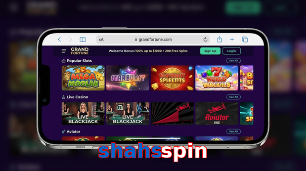 Main screen of Shahsspin ios page for PK players